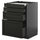 METOD / KNIVSHULT - METOD / KNIVSHULT Bc w pull-out work surface/3drw, black-grey/Lerhyttan black stained, 60x60 cm