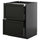 METOD / KNIVSHULT Furniture/Extr/3 drawers, black-grey/Lerhyttan stained black, 60x60 cm