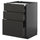 METOD / KNIVSHULT - METOD / KNIVSHULT Bc w pull-out work surface/3drw, black-grey/Nickebo matt anthracite, 60x60 cm