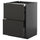 METOD / KNIVSHULT Furniture / Extr/3 drawers, black-grey/Nickebo anthracite matt, 60x60 cm