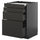 METOD / KNIVSHULT - METOD / KNIVSHULT Bc w pull-out work surface/3drw, black-grey/Nickebo matt anthracite, 60x60 cm