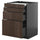 METOD / KNIVSHULT - METOD / KNIVSHULT Bc w pull-out work surface/3drw, black-grey/Sinarp brown, 60x60 cm