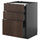 METOD / KNIVSHULT - METOD / KNIVSHULT Bc w pull-out work surface/3drw, black-grey/Sinarp brown, 60x60 cm