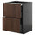 METOD / KNIVSHULT Furniture/Extr/3 drawers, black-grey/Sinarp brown, 60x60 cm