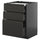 METOD / KNIVSHULT - METOD / KNIVSHULT Bc w pull-out work surface/3drw, black-grey/Upplöv matt anthracite, 60x60 cm
