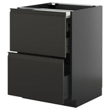 METOD / KNIVSHULT bc w pull-out work surface/3drw, black-grey/Upplöv matt anthracite, 60x60 cm