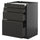 METOD / KNIVSHULT - METOD / KNIVSHULT Bc w pull-out work surface/3drw, black-grey/Upplöv matt anthracite, 60x60 cm