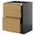 METOD / KNIVSHULT Furniture / extr/3 drawers, black-grey/Voxtorp oak effect, 60x60 cm