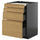 METOD / KNIVSHULT - METOD / KNIVSHULT Bc w pull-out work surface/3drw, black-grey/Voxtorp oak effect, 60x60 cm