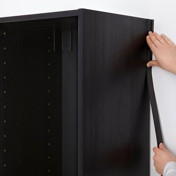 METOD cover strip vertical, wood effect black, 220 cm