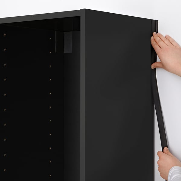 METOD cover strip vertical, black-grey, 220 cm