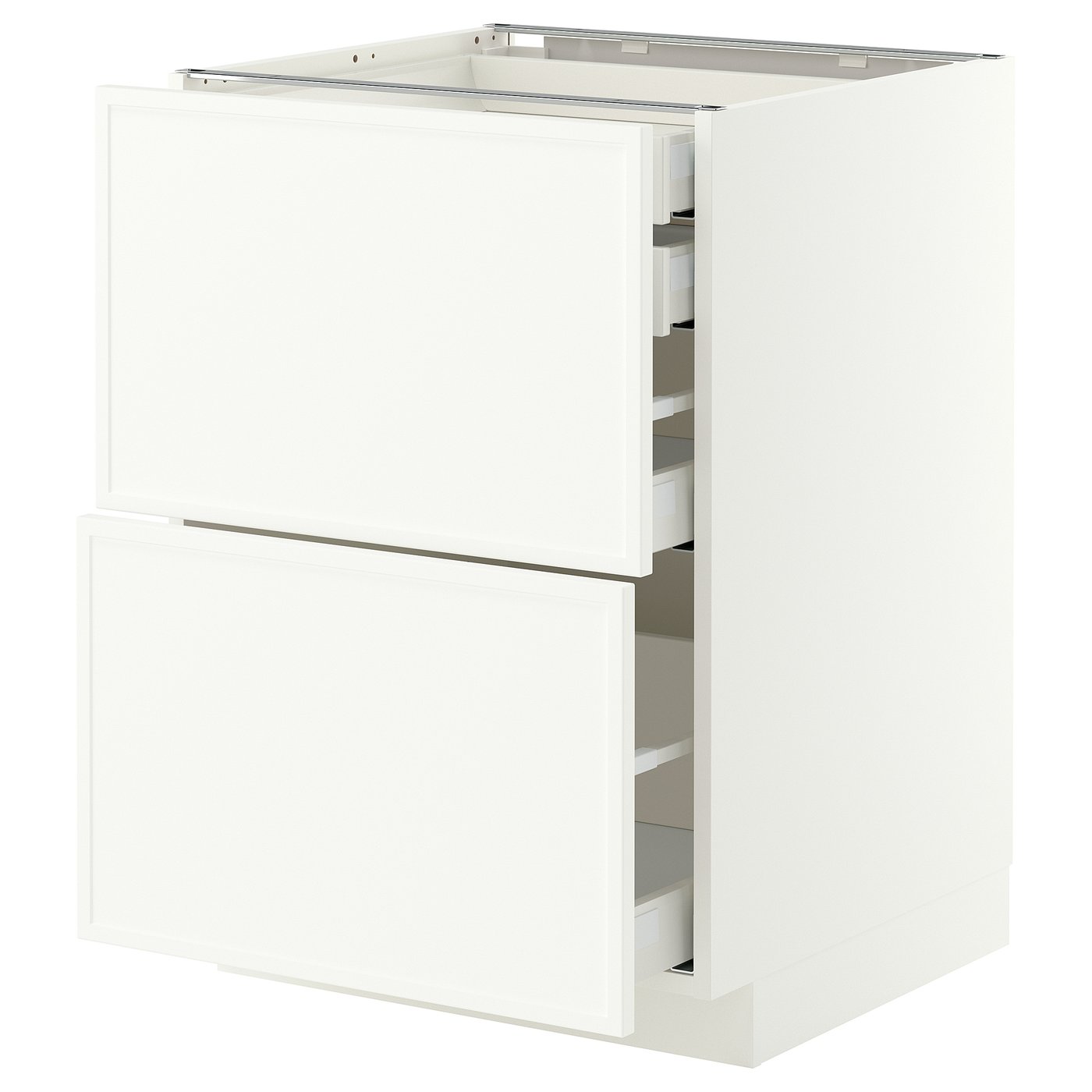 METOD / MAXIMERA base cb 2 frnts/2 low/1 md/1 hi drw, white/Aspudden matt white, 60x60 cm