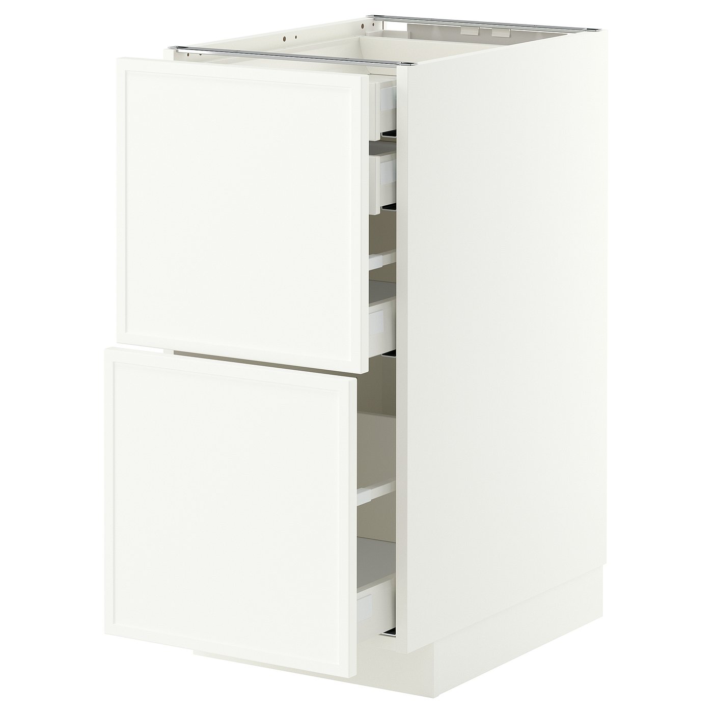 METOD / MAXIMERA base cb 2 frnts/2 low/1 md/1 hi drw, white/Aspudden matt white, 40x60 cm