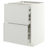 METOD / MAXIMERA base cb 2 frnts/2 low/1 md/1 hi drw, white/Aspudden light grey, 60x60 cm