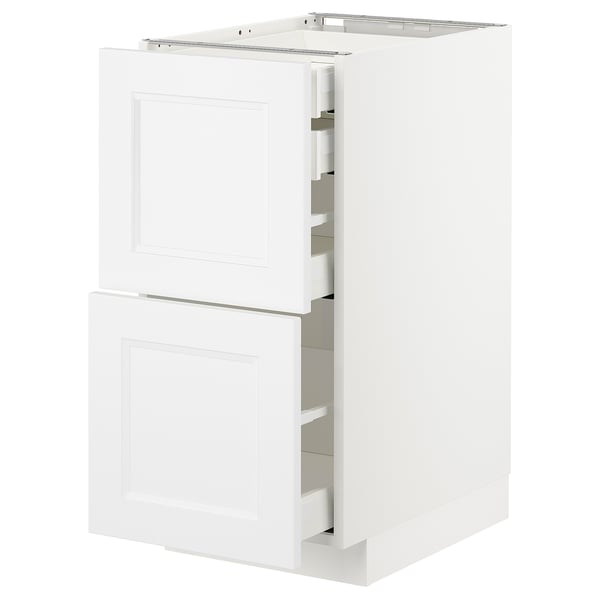 METOD / MAXIMERA base cb 2 frnts/2 low/1 md/1 hi drw, white/Axstad matt white, 40x60 cm