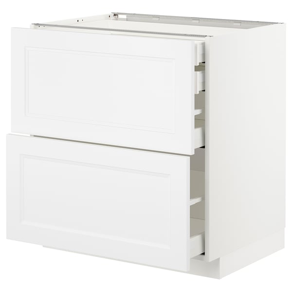 METOD / MAXIMERA base cb 2 frnts/2 low/1 md/1 hi drw, white/Axstad matt white, 80x60 cm