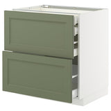 METOD / MAXIMERA base cb 2 frnts/2 low/1 md/1 hi drw, white/Axstad grey-green, 80x60 cm