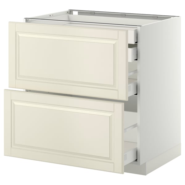 METOD / MAXIMERA base cb 2 frnts/2 low/1 md/1 hi drw, white/Bodbyn off-white, 80x60 cm