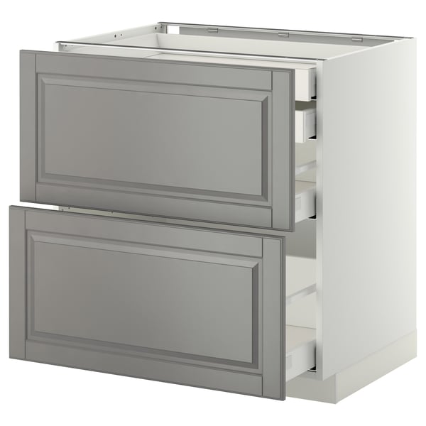 METOD / MAXIMERA - METOD / MAXIMERA Base cb 2 frnts/2 low/1 md/1 hi drw, white/Bodbyn grey, 80x60 cm