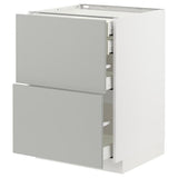 METOD / MAXIMERA base cb 2 frnts/2 low/1 md/1 hi drw, white/Havstorp light grey, 60x60 cm