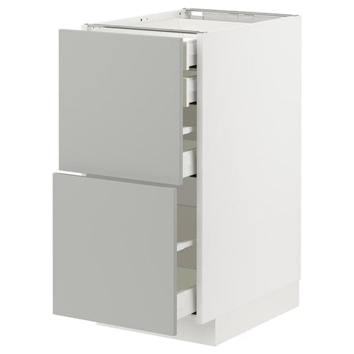 METOD / MAXIMERA base cb 2 frnts/2 low/1 md/1 hi drw, white/Havstorp light grey, 40x60 cm