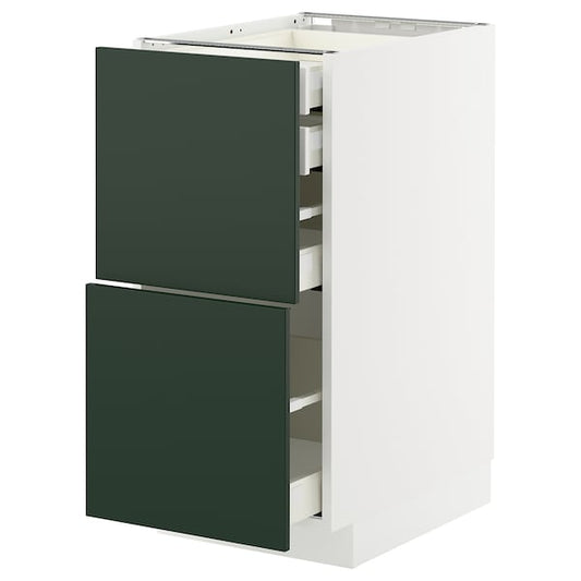 Ikea METOD / MAXIMERA - Base cb 2 frnts/2 low/1 md/1 hi drw, white/Havstorp deep green, 40x60 cm