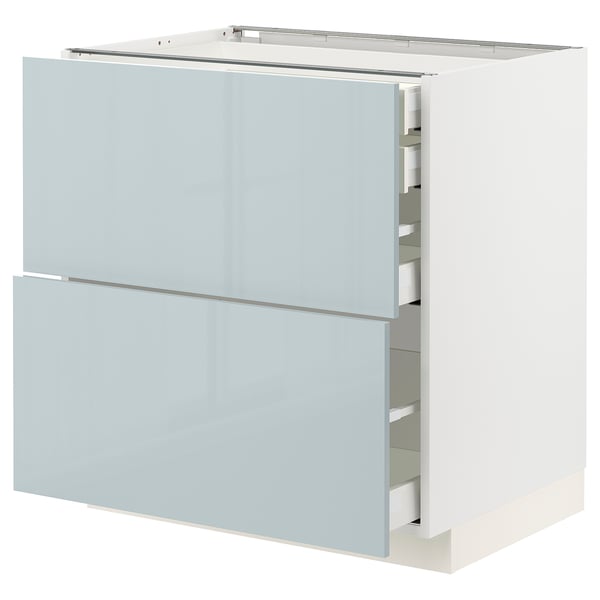 METOD / MAXIMERA base cb 2 frnts/2 low/1 md/1 hi drw, white/Kallarp light grey-blue