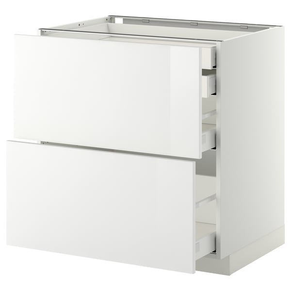 METOD / MAXIMERA - METOD / MAXIMERA Base cb 2 frnts/2 low/1 md/1 hi drw, white/Ringhult white, 80x60 cm