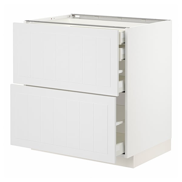 METOD / MAXIMERA base cb 2 frnts/2 low/1 md/1 hi drw, white/Stensund white, 80x60 cm