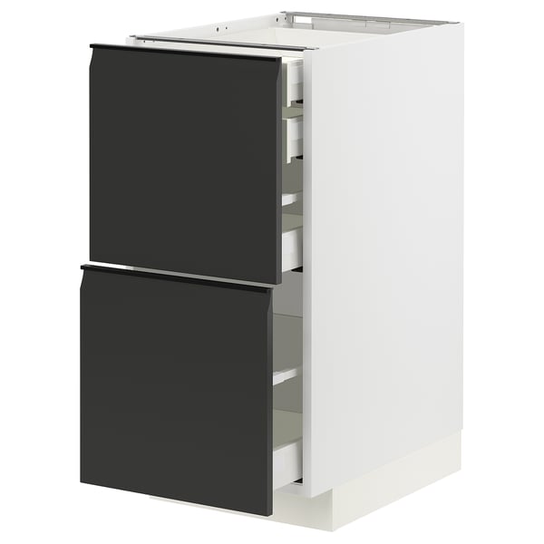 METOD / MAXIMERA - METOD / MAXIMERA Base cb 2 frnts/2 low/1 md/1 hi drw, white/Upplöv matt anthracite, 40x60 cm