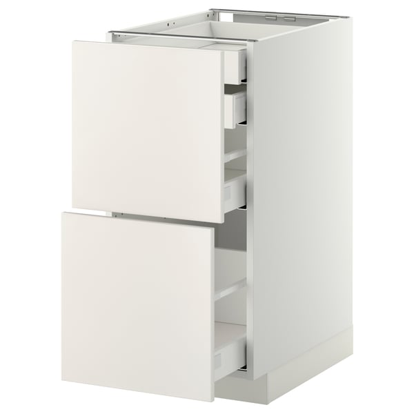 METOD / MAXIMERA - METOD / MAXIMERA Base cb 2 frnts/2 low/1 md/1 hi drw, white/Veddinge white, 40x60 cm