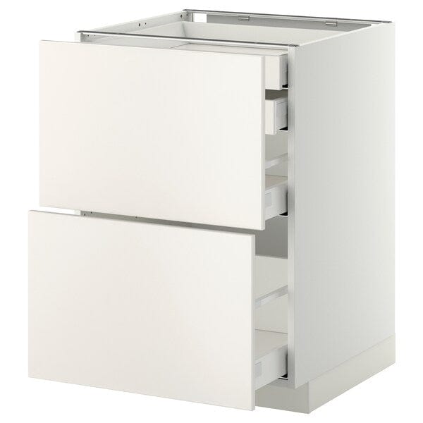 Ikea METOD / MAXIMERA - Base cb 2 frnts/2 low/1 md/1 hi drw, white/Veddinge white, 60x60 cm