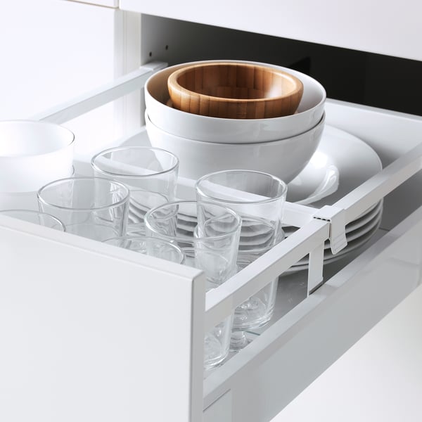 METOD / MAXIMERA base cb 2 frnts/2 low/1 md/1 hi drw, white/Veddinge white, 40x60 cm