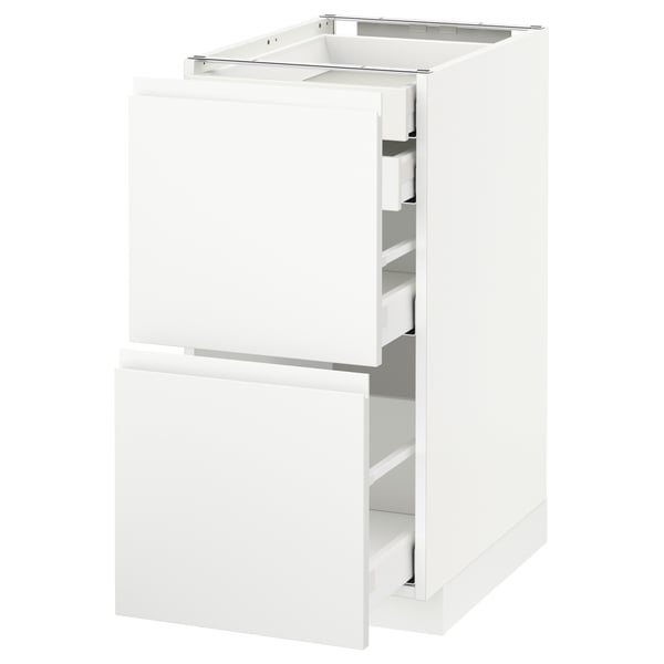 METOD / MAXIMERA base cb 2 frnts/2 low/1 md/1 hi drw, white/Voxtorp matt white, 40x60 cm