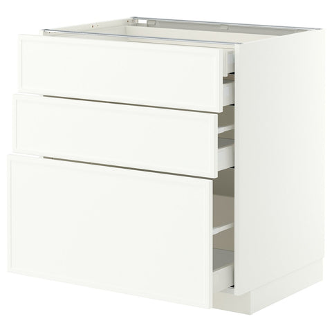 METOD / MAXIMERA base cb 3 frnts/2 low/1 md/1 hi drw, white/Aspudden matt white, 80x60 cm