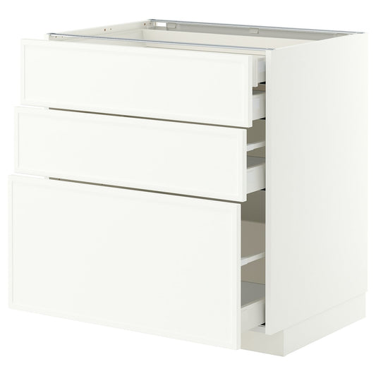 METOD / MAXIMERA base cb 3 frnts/2 low/1 md/1 hi drw, white/Aspudden matt white, 80x60 cm