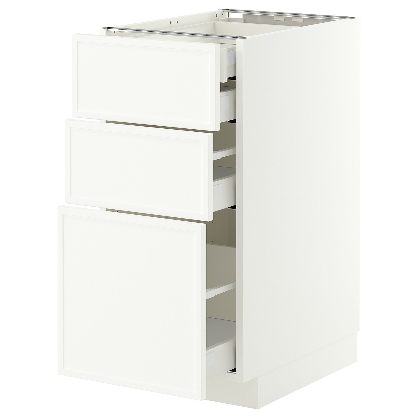 METOD / MAXIMERA base cb 3 frnts/2 low/1 md/1 hi drw, white/Aspudden matt white, 40x60 cm