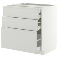 METOD / MAXIMERA base cb 3 frnts/2 low/1 md/1 hi drw, white/Aspudden light grey, 80x60 cm
