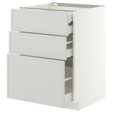 METOD / MAXIMERA base cb 3 frnts/2 low/1 md/1 hi drw, white/Aspudden light grey, 60x60 cm