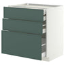 METOD / MAXIMERA base cb 3 frnts/2 low/1 md/1 hi drw, white/Aspudden dark grey-green, 80x60 cm