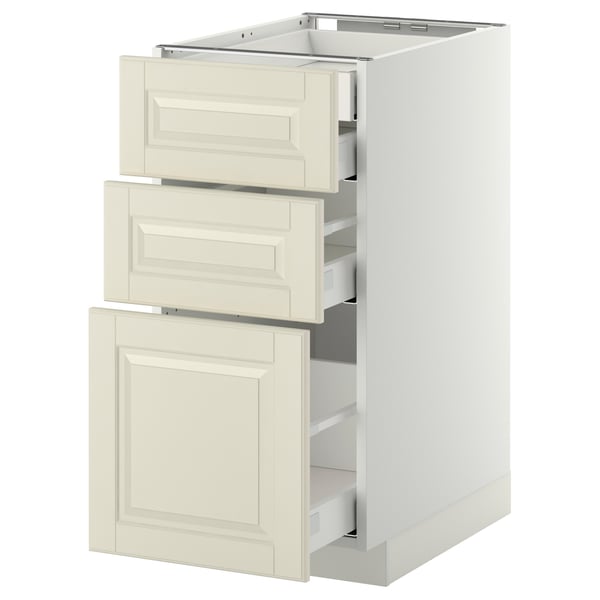 METOD / MAXIMERA base cb 3 frnts/2 low/1 md/1 hi drw, white/Bodbyn off-white, 40x60 cm
