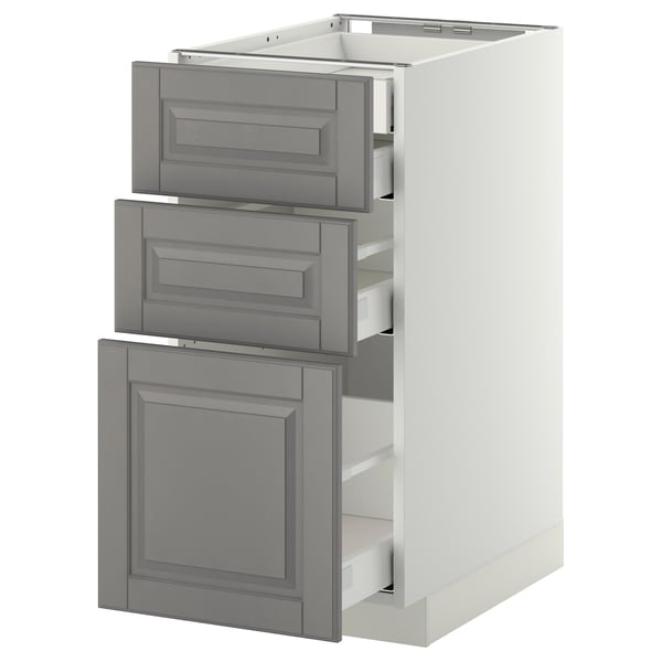 METOD / MAXIMERA - METOD / MAXIMERA Base cb 3 frnts/2 low/1 md/1 hi drw, white/Bodbyn grey, 40x60 cm