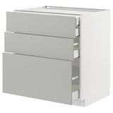 METOD / MAXIMERA base cb 3 frnts/2 low/1 md/1 hi drw, white/Havstorp light grey, 80x60 cm