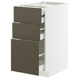 METOD / MAXIMERA base cb 3 frnts/2 low/1 md/1 hi drw, white/Havstorp brown-beige, 40x60 cm