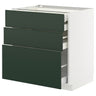METOD / MAXIMERA base cb 3 frnts/2 low/1 md/1 hi drw, white/Havstorp deep green, 80x60 cm