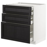 METOD / MAXIMERA base cb 3 frnts/2 low/1 md/1 hi drw, white/Lerhyttan black stained, 80x60 cm