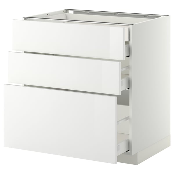 METOD / MAXIMERA base cb 3 frnts/2 low/1 md/1 hi drw, white/Ringhult white, 80x60 cm