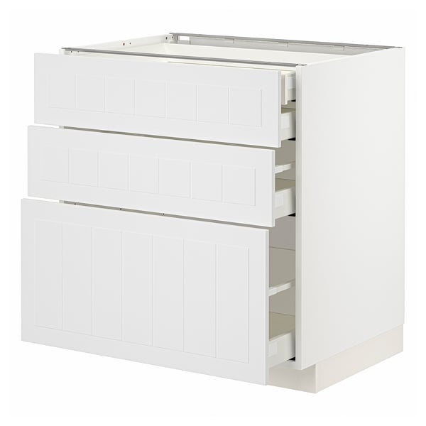 METOD / MAXIMERA - METOD / MAXIMERA Base cb 3 frnts/2 low/1 md/1 hi drw, white/Stensund white, 80x60 cm