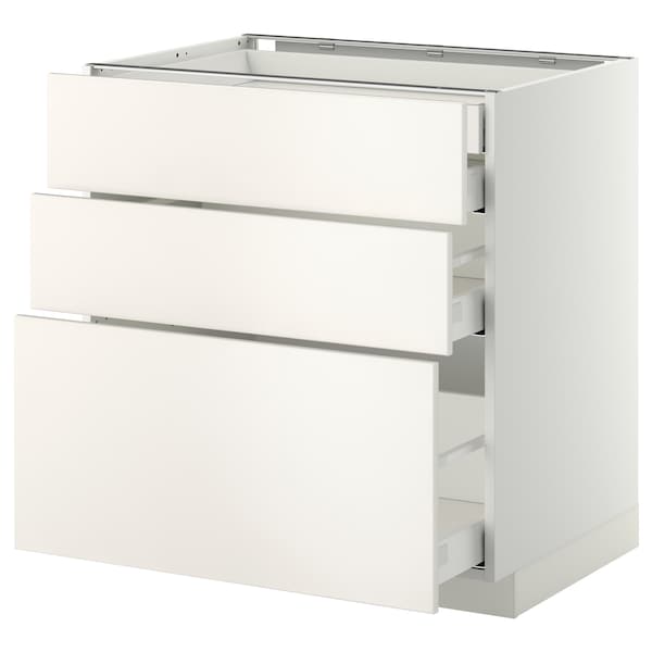 Ikea METOD / MAXIMERA - Base cb 3 frnts/2 low/1 md/1 hi drw, white/Veddinge white, 80x60 cm