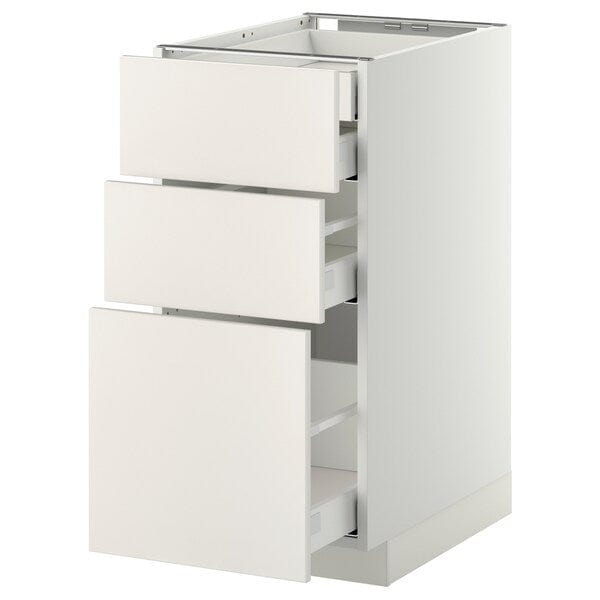 Ikea METOD / MAXIMERA - Base cb 3 frnts/2 low/1 md/1 hi drw, white/Veddinge white, 40x60 cm